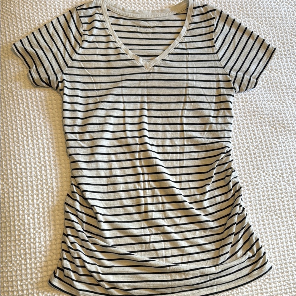 Striped V-Neck Women's Maternity Top
